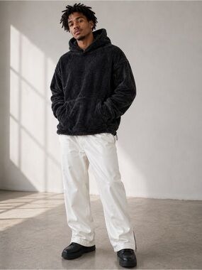 H&M fuzzy pullover hoodie large